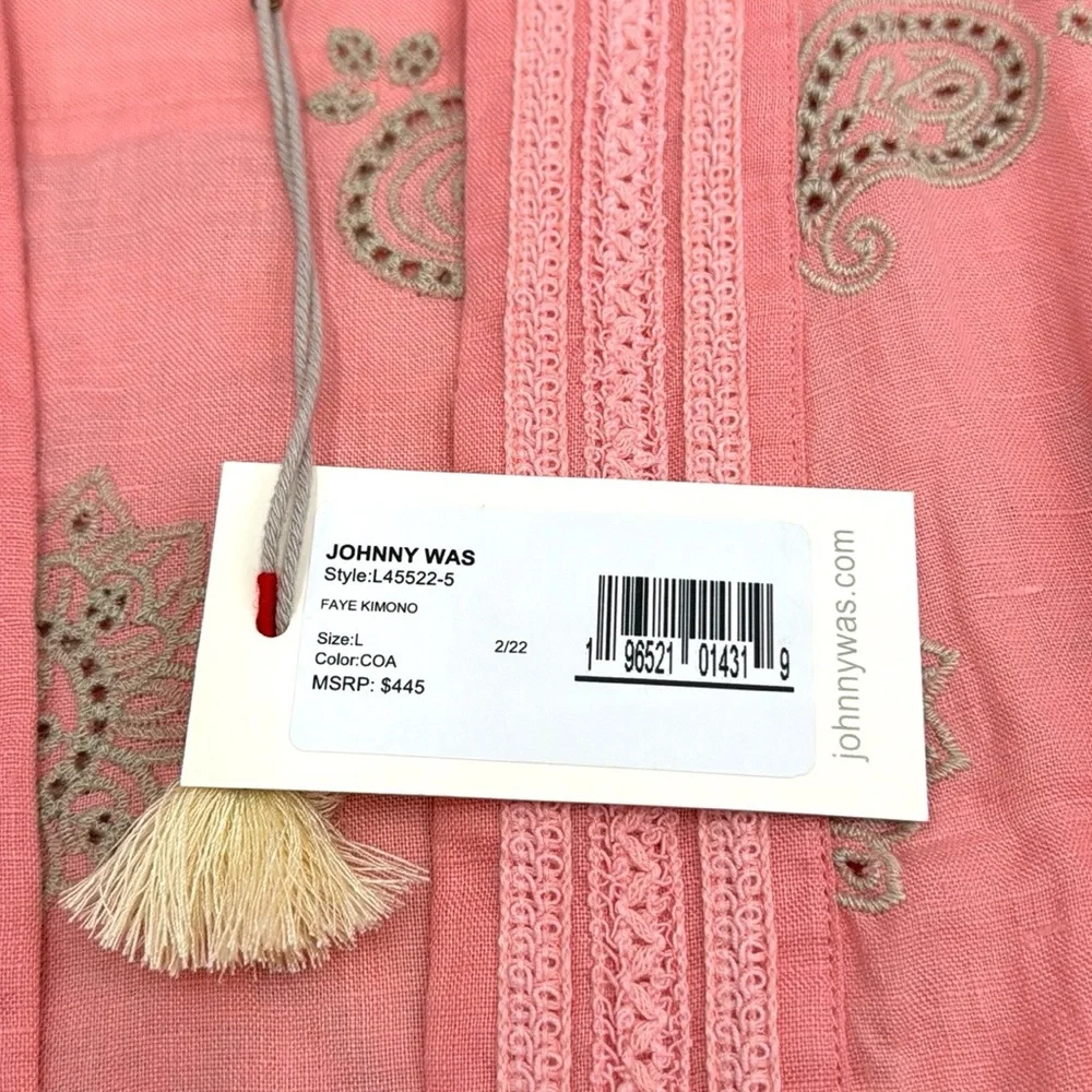 Johnny Was Faye Eyelet Embroidered Kimono Size Large - Picture 12 of 15